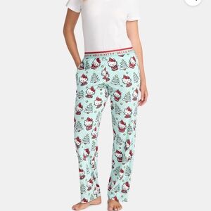 Hello Kitty Women’s LT Blue Velour Sleep Pajama Pants Size 2X NWT